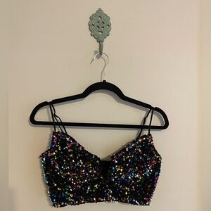 Anthropologie Sequin Corset Bra